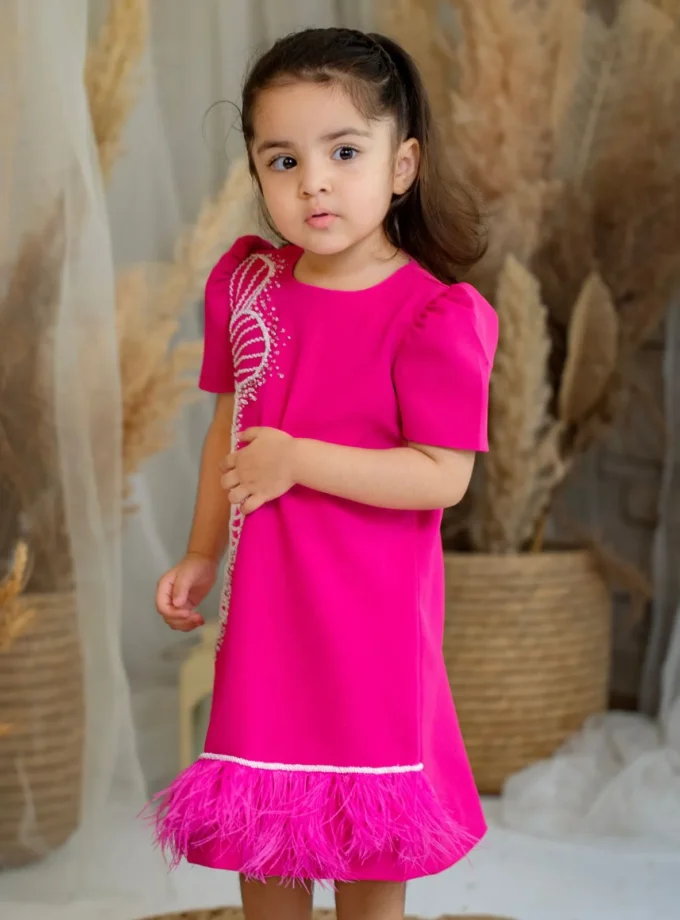 Magenta Dress With Big Flowers