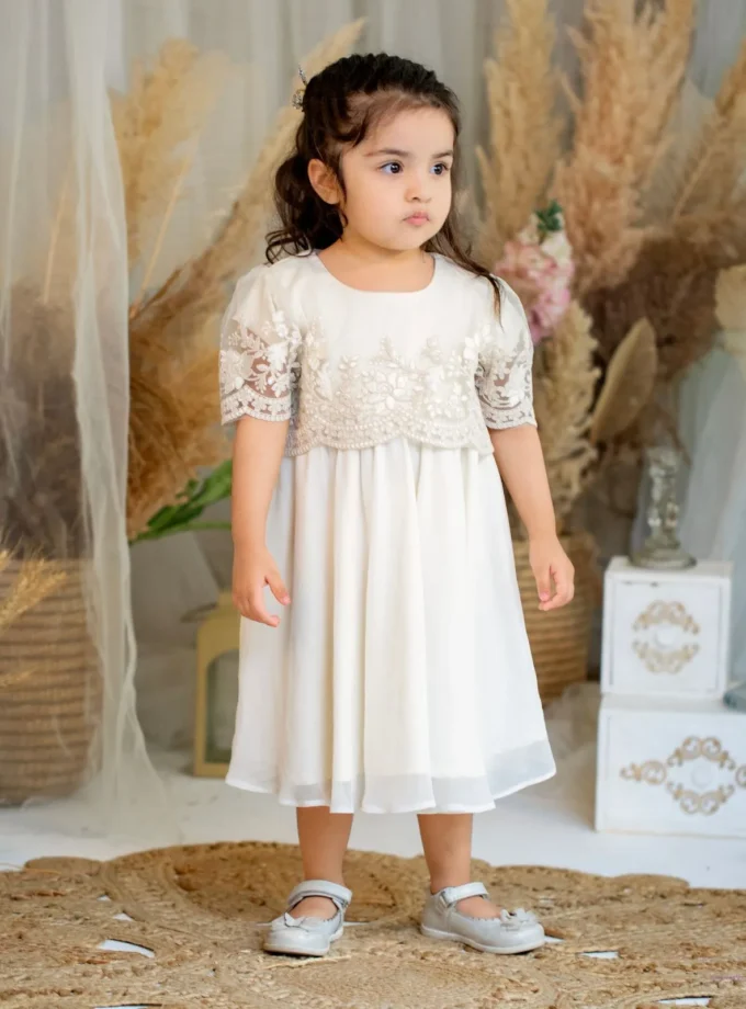 White Georgett  Dress
