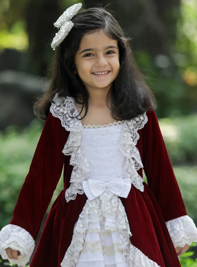 Velvet Red Lace Dress