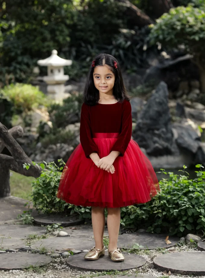 Red Velvet Ombre Dress