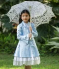 Blue Satin Coat Dress